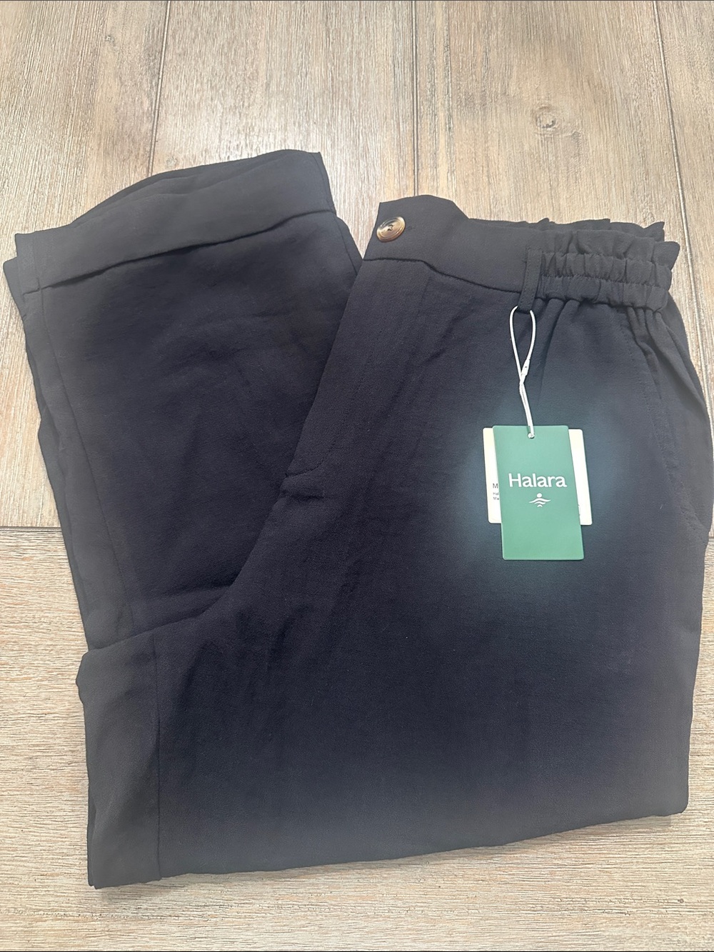 Halara High Waisted Zipper Pocket Cropped Linen Feel Pants | Size Large Regular